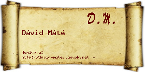 Dávid Máté névjegykártya